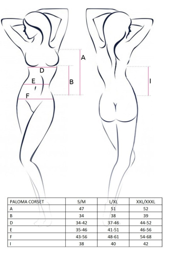 Passion Erotic Line Paloma Corset напівпрозорий корсет з пажами, S/M (білий) - купити в Україні | Секс шоп SEX-SHOP.ua