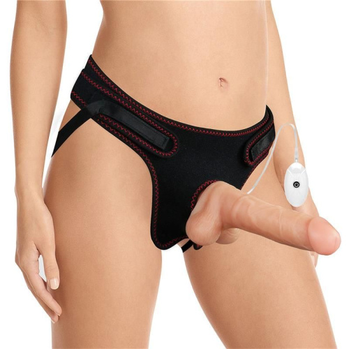 LoveToy Easy Strapon Set 7.5'' - мягкий страпон с реалистичным вибратором, 20х4 см (телесный)