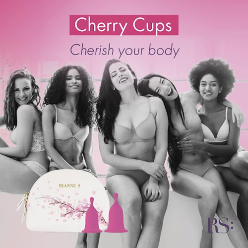 RIANNE S Femcare Cherry Cup - 2 менструальні чаші розмір S та M у косметичці