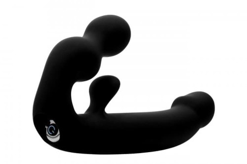 Tri-Volver Rechargeable Strapless Strap On - Безремневой страпон с вибрацией, 21.5х3.1 см