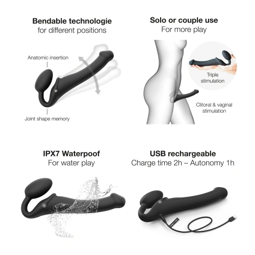 Безремневой страпон Strap-On-Me Vibrating L, 19 см