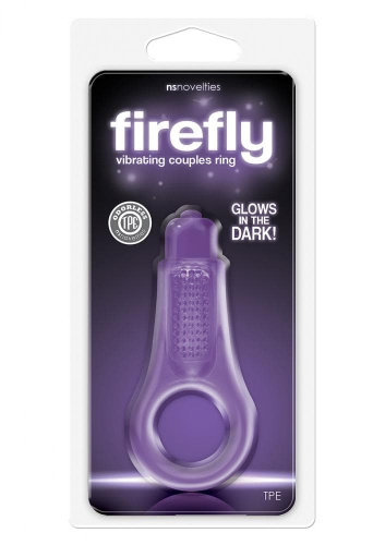 NS Novelties Firefly Couples Ring - виброкольцо, 8х3 см (пурпурный) - sex-shop.ua
