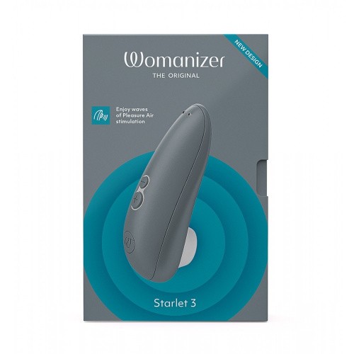 Womanizer Starlet 3 + Лубрикант 50 мл - Вакуумний стимулятор нового покоління, 11х4.6 см (сірий)