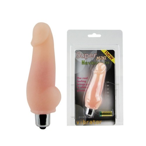 Super Mini Vibrator Flesh - Реалистичный вибратор, 12 см (телесный) - sex-shop.ua