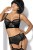 Kinga Desire II N-129 - эротический комплект: бюст, трусики с пажами для чулок и чулки, S/M (черный)