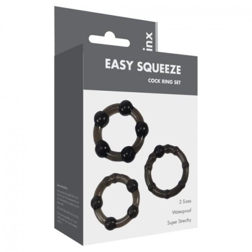 Набор из 3 эрекционных колец Easy Squeeze Cock Ring Set