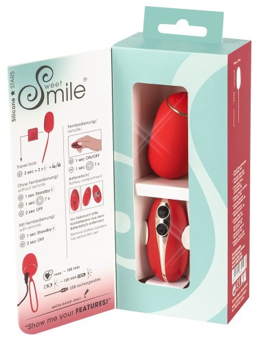Sweet Smile Remote Controlled Love Ball - Виброяйцо, 15.3 см (красный) - sex-shop.ua