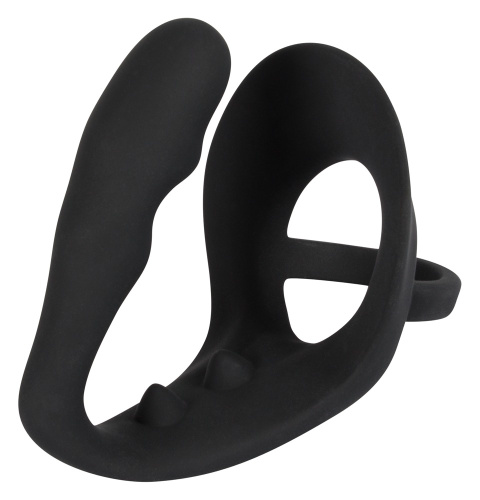 Black Velvets Ring & plug - Стимулятор простати з ерекційним кільцем, 10,5 см (чорний)