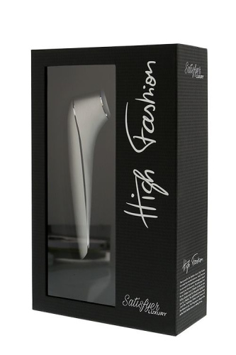 Satisfyer Luxury High Fashion- Премиальный вакуумный стимулятор клитора с вибрацией, 17х4 см (серебристый) - sex-shop.ua