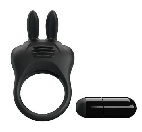 LyBaile Pretty Love Davion Silicone Vibro Ring - виброкольцо, 7.4х3.4 см (черный)
