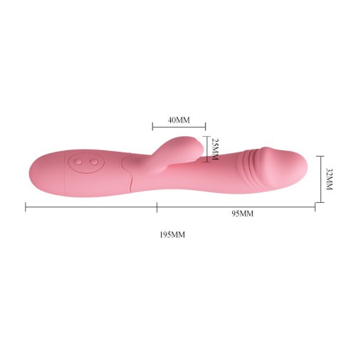 Pretty Love Snappy Vibrator Flesh - перезаряжаемый вибратор-кролик, 19.5х3.2 см (розовый)