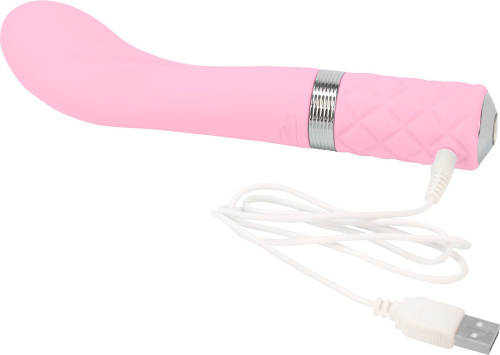 Pillow Talk Sassy Pink - Роскошный вибратор с кристаллом Сваровски для точки G, 12.8х3.8 см. (розовый)