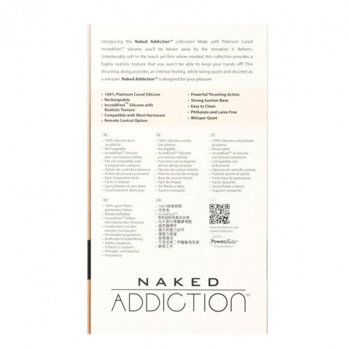 Bms Factory Naked Addiction 6.5" Thrusting Dong With Remote - Вибратор с пульсацией, 16.5х3.4 см - sex-shop.ua