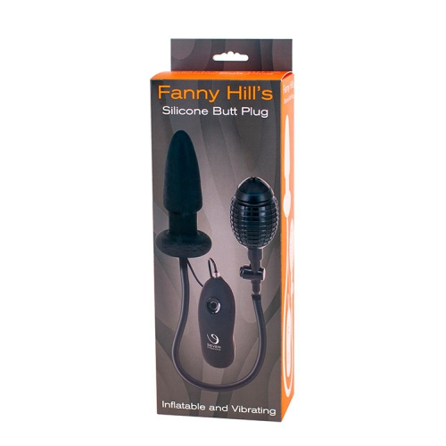 Seven Creations - Fanny Hills Silicone Vibrating Butt Plug - Анальный расширитель, 10х4-7 см (чёрный) - sex-shop.ua