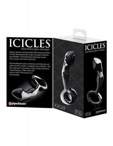 Pipedream Icicles No.46 - массажер простаты, 8х2.5 см (прозрачный)