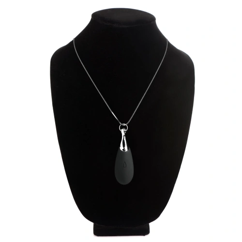 Charmed Vibrating Silicone Teardrop Neckl - ожерелье с подвеской вибратором, 90 см (чёрный) - sex-shop.ua