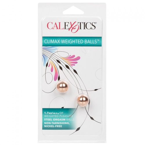 CalExotics Climax Weighted Kegel Balls Nickel-Free - Rose Gold - Вагинальные шарики, 2 шт (золотистый)