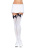 Leg Avenue Nylon Thigh Highs With Bow-панчохи з бантиком (білий з блакитним) - купити в Україні | Секс шоп SEX-SHOP.ua