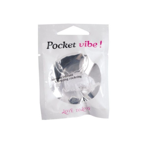 Love To Love Pocket Vibe - эрекционное виброкольцо, 3.4 см (прозрачный)