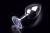 Пикантные Штучки - Большая серебристая анальная пробка с кристаллом, 9х4 см (синий) - sex-shop.ua