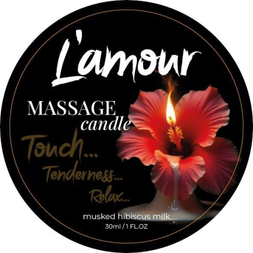 Массажная свеча L'amour Musked Hibiscus & Milk, 30 мл (гибискус)