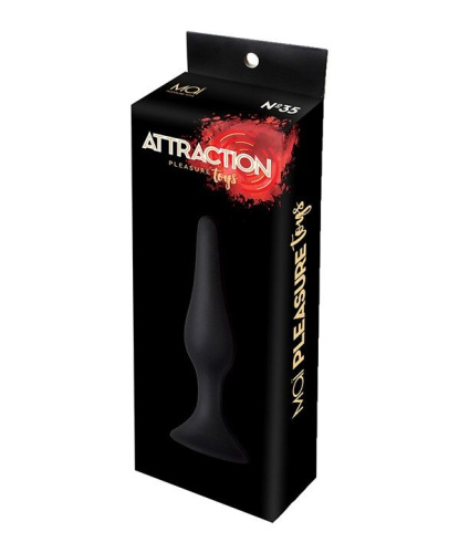 MAI Attraction Toys №35 анальная пробка на присоске, 15,5х3,8 см (чёрный) - sex-shop.ua