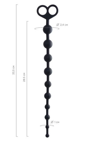 Toyfa Popo Pleasure Anal Beadsi Black - анальная цепочка, 34х2.5 см (черный) - sex-shop.ua