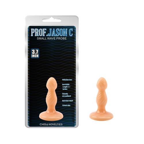 Prof. Jason C Small Wave Probe маленькая анальная пробка с волнистым рельефом, 12.5х3.4 см (телесный) - sex-shop.ua