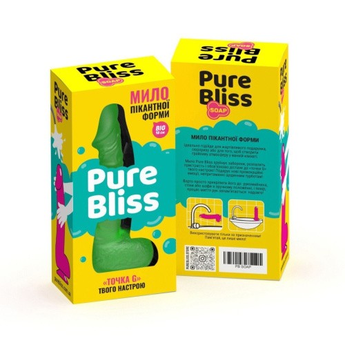 Pure Bliss Big - Крафтове мило-член з присоскою, 18х4.2 см (зелений)