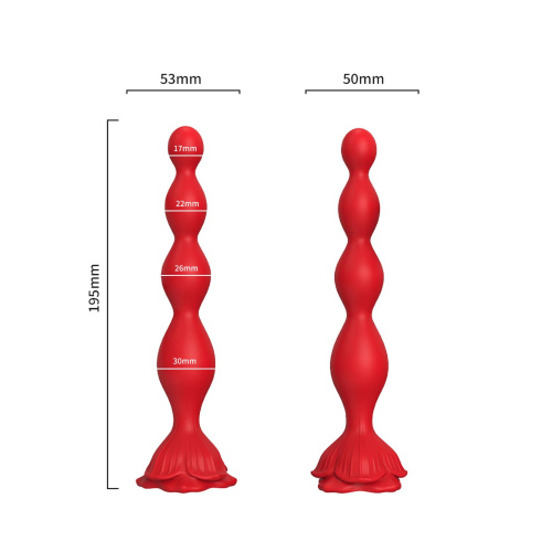 Rosestick Red, 9 Vibration Functions - Анальный стимулятор, 19,5 см (красный) - sex-shop.ua
