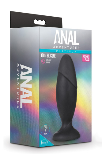 Blush Anal Adventures Platinum Rocket Plug - Анальная пробка, 16,5 см (черный) - sex-shop.ua