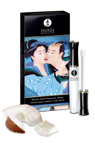 Shunga Oral Pleasure Coconut Water - стимулирующий блеск для губ (кокос), 10 мл