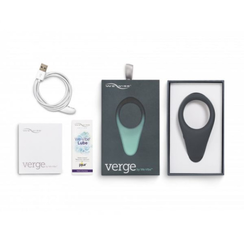 We-Vibe Verge Vibrating Ring + Лубрикант 50 мл - виброкольцо с управлением со смартфона, 11.5х5.2 (серый)