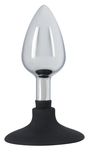 Orion Metal Plug with Suchtion Cup - Анальная пробка, 10,2х3,4 см (серебристый) - sex-shop.ua