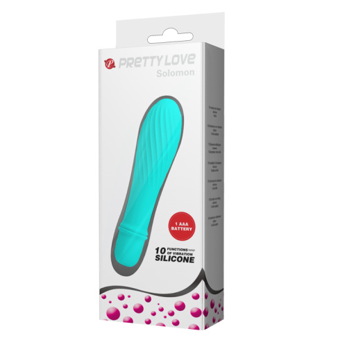 Pretty Love Solomon Vibrator Blue - Классический вибратор, 12,3х2.3см