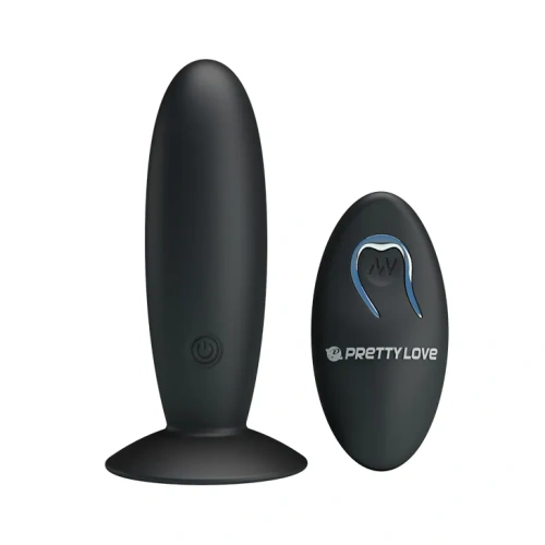 LyBaile Pretty Love Remote Control Vibrating Plug Black - Анальна пробка с вибрацией, 11х3.3 см (черный)
