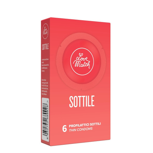Love Match Sottile (Thin) - тонкі італійські презервативи, 6 шт