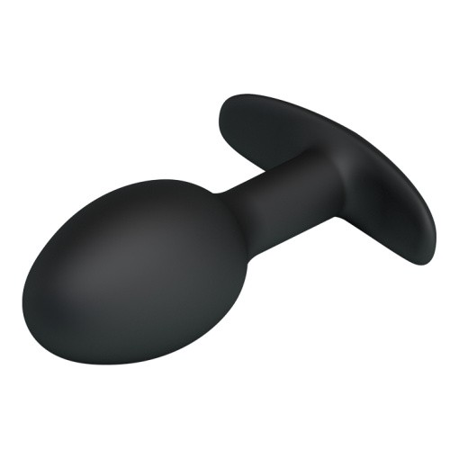 Pretty Love Silicone Anal Plug Black - Анальна пробка із зміщеним центром ваги, 8.4х3.2 см (чорний)