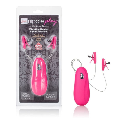 CalExotics Vibr Heated Nipple Teasers - Виброзажимы для сосков (розовый)
