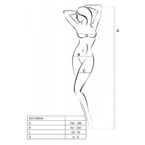 Passion Eco BS006 - Эротичный бодистокинг, S-L (чёрный)