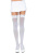 Leg Avenue Nylon Thigh Highs With Bow - чулки с бантиком (черный с фукси) - sex-shop.ua