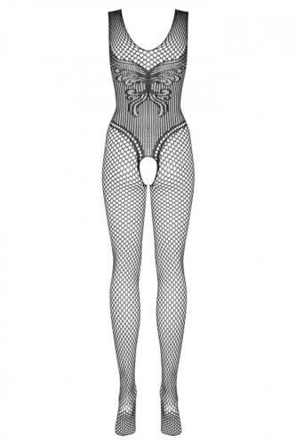 Obsessive G315 - Игривый комбинезон-сетка, S-L (чёрный)