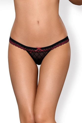Obsessive 819-THO-1 - эротические стринги, S/M (чёрный)