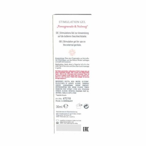 Shiatsu Stimulation Gel Гранат и Мускатный Орех - интимный стимулирующий гель, 30 мл