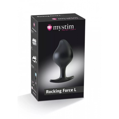 Mystim Rocking Force L - Силіконова анальна пробка для електростимулятора, 10.5х4.7см