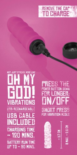 Orion Power Vibe Collection Wavy - Силиконовый перезаряжаемый вибратор с 10 режимами, 10х2.6 см