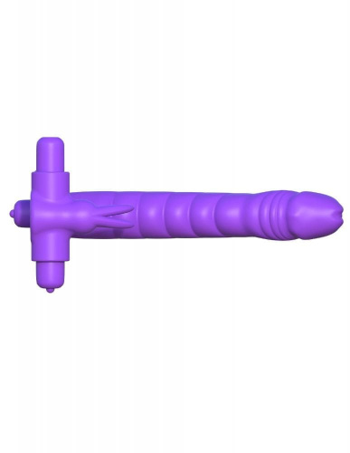 Pipedream Silicone Double Pene Rabbit - насадка для двойного проникновения, 10х2.8 см (фиолетовый) - sex-shop.ua