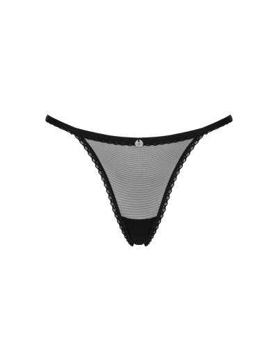 Obsessive Celia Noir crotchless thong - Сексуальные женские стринги, M/L - sex-shop.ua