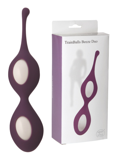 StRubber Minds Of Love TrainBalls Beeze Duo - Силиконовые вагинальные шарики, 16.5х3.7 см (фиолетовый)