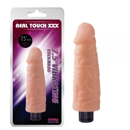 Chisa - Real Touch XXX 7.5 "Vibrating Cock No.06 - Вибратор реалистичный, 18.5х4 см